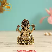 Premium Brass Ganesh Idol Sitting on Lotus - 3 Inch Height