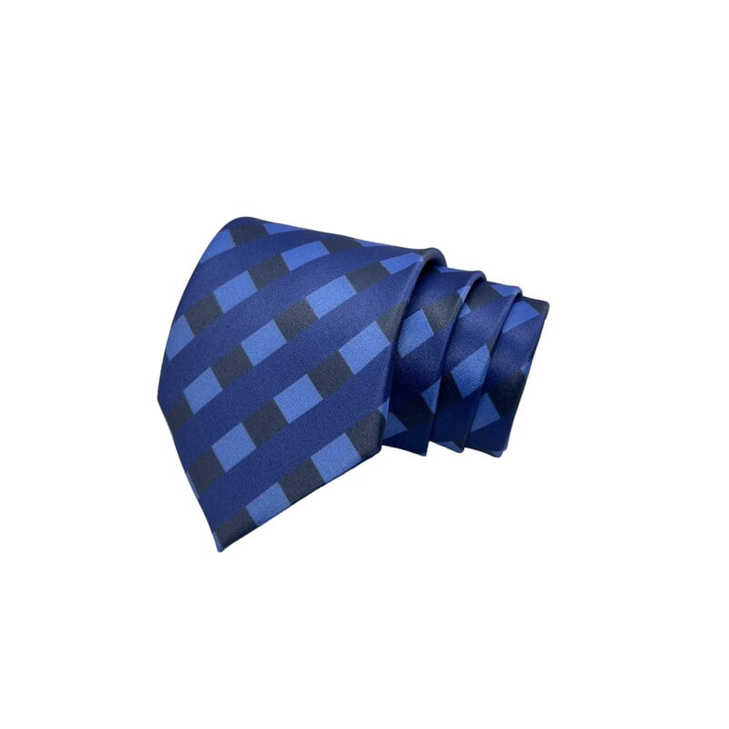 Navy Blue Checks Necktie