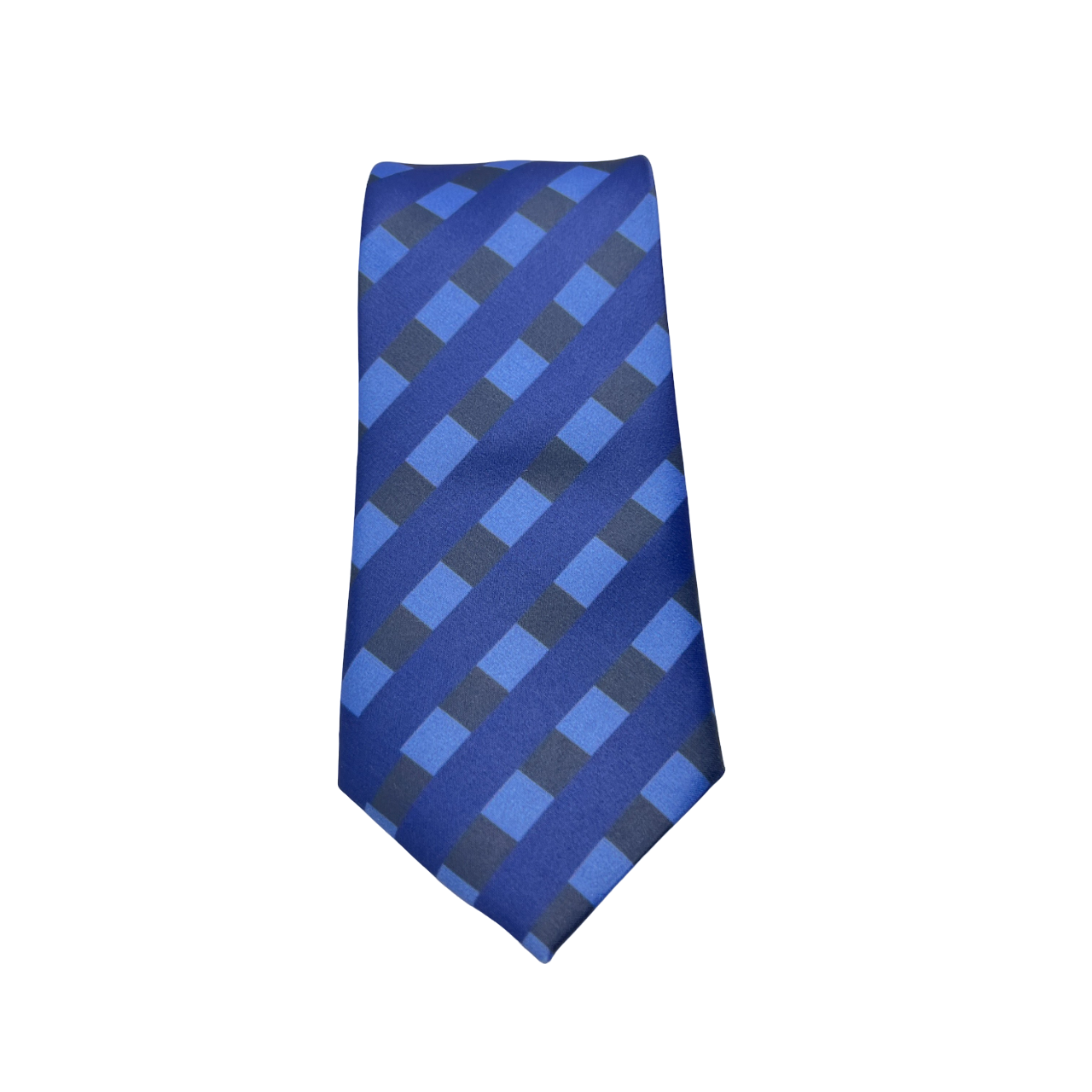 Navy Blue Checks Necktie