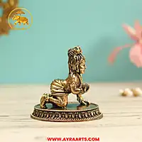 Premium Brass Makhan Chor Bala Gopal Krishna Laddu Gopal Bal Krishna Murti Pooja Decor - 3 Inch Height