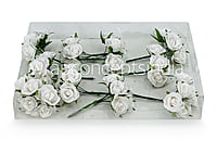 Rose Flowers on Stick - White