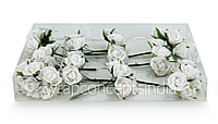 Rose Flowers on Stick - White