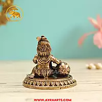 Premium Brass Makhan Chor Bala Gopal Krishna Kanhaiya Makhan Khata Laddu Gopal Murti - 3 Inch Height