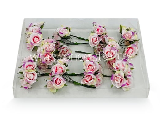 Rose Flowers on stick - Pink & Purple