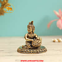 Premium Beautiful Makhan Chor Bal Gopal Krishna - 3 Inch Height