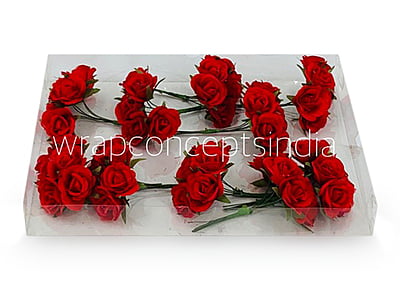 Rose Flowers on Stick - Red