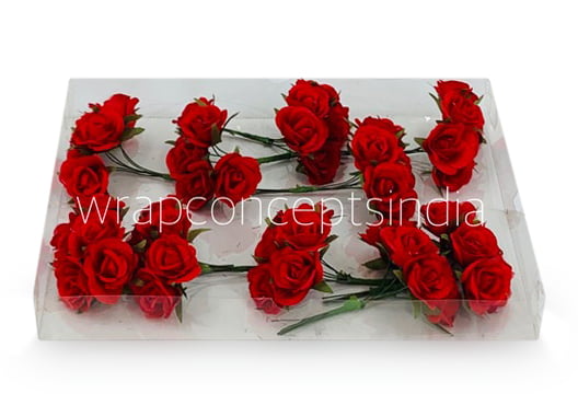 Rose Flowers on Stick - Red