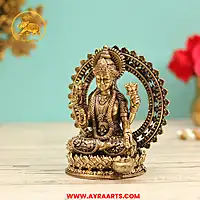 Premium Brass Dhana Lakshmi Dhanalakshmi Devi Prabhavali Arch Pooja Murti - 4 Inch Height