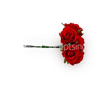 Rose Flowers on Stick - Red