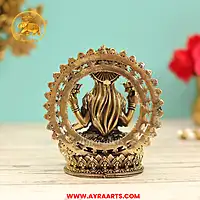 Premium Brass Dhana Lakshmi Dhanalakshmi Devi Prabhavali Arch Pooja Murti - 4 Inch Height