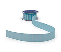 Turquoise Blue & White Chevron Pattern-DeepSkyBlue-10 yards-3 cms