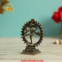 Premium Brass Nataraja Shiva Nataraj Tandava Mahadev Nritya Murti Pooja Decor - 3 Inch Height