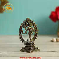 Premium Brass Nataraja Shiva Nataraj Tandava Mahadev Nritya Murti Pooja Decor - 3 Inch Height