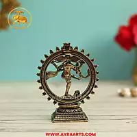 Premium Brass Nataraja Shiva Nataraj Tandava Mahadev Nritya Murti Pooja Decor - 3 Inch Height