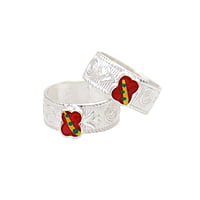 Silver Toe ring, Metti with enamel