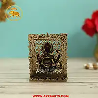 Premium Brass Ganesha Ganapati Vinayaka Table Frame Gift Pooja Mandir Home Decor - 3 Inch Height
