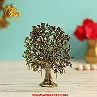 Premium Brass Kalpavriksha Tree Of Life Vriksha Kamadhenu Vastu Home Decor - 4.2 Inch Height