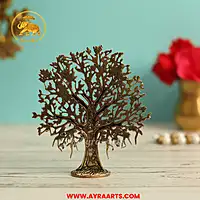 Premium Brass Kalpavriksha Tree Of Life Vriksha Kamadhenu Vastu Home Decor - 4.2 Inch Height