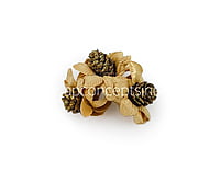 Beige Gold Flowers with Glitter Pine