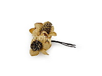 Beige Gold Flowers with Glitter Pine