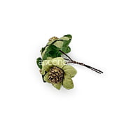 Flowers on stick with gold glitter pine -Soft Green
