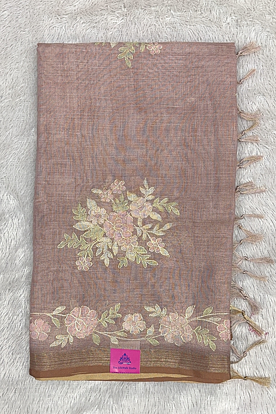 MADAVI LINEN TISSUE SAREE SWS326-Lavender