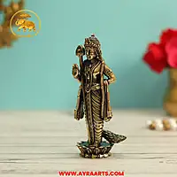 Premium Brass Subramanya Karthikeya Murugan With Peacock - 4 Inch Height