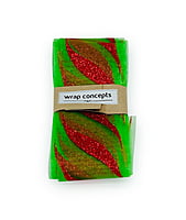 Parrot Green Sheer with Glitter Leaf