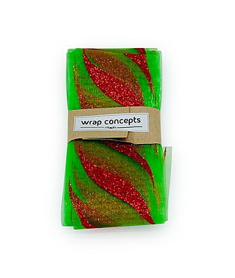 Parrot Green Sheer with Glitter Leaf Parrot Green Sheer with Glitter Leaf