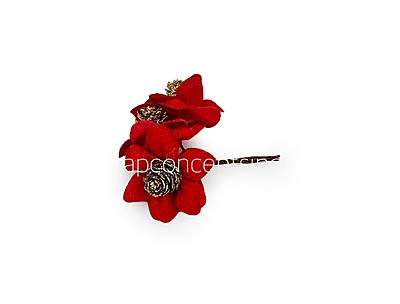 Red Flowers with Glitter Pine