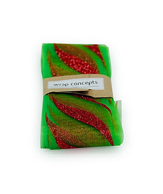 Parrot Green Sheer with Glitter Leaf Parrot Green Sheer with Glitter Leaf