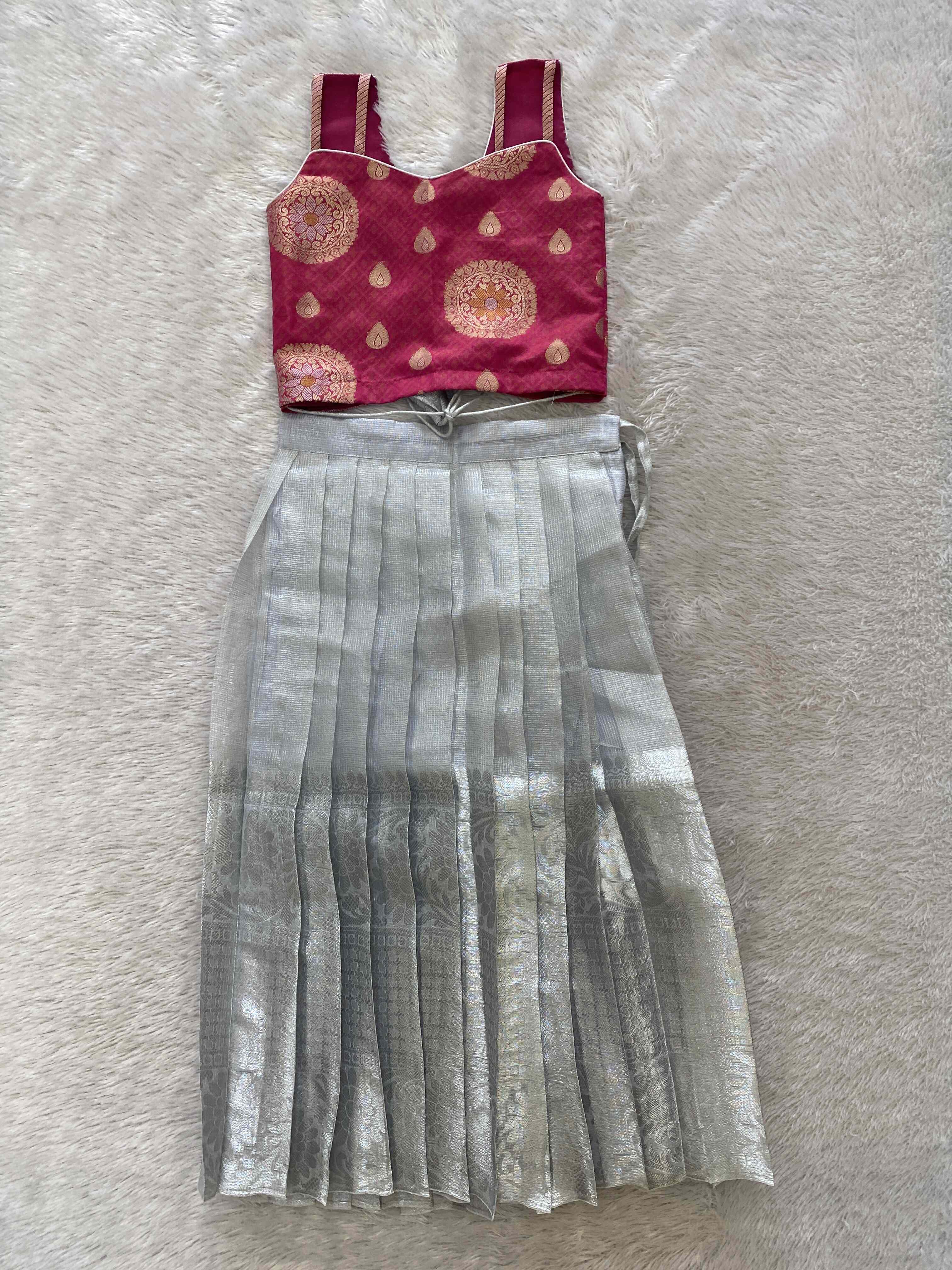 Anju - The Traditional Lehenga in Tissue Skirt (Beige) That5