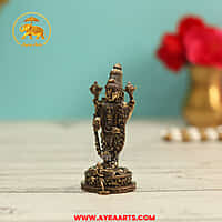 Premium Brass Tirupati Balaji Venkateswara Srinivasa Govinda Perumal Murti Pooja Idol - 3 Inch Height
