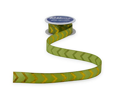 Gold Foil Chevron Satin Ribbon