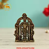 Premium Brass Kumara Swami Murugan Subramanya Kartikeya Skanda With Prabhavali Arch - 2 Inch Height