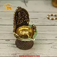 Premium Brass Blessing Lakshmi Devi Deepam - 5 Inch Height
