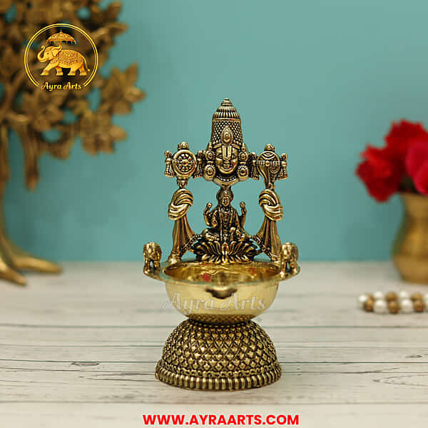 Premium Brass Balaji Deepam - 5.2 Inch Height