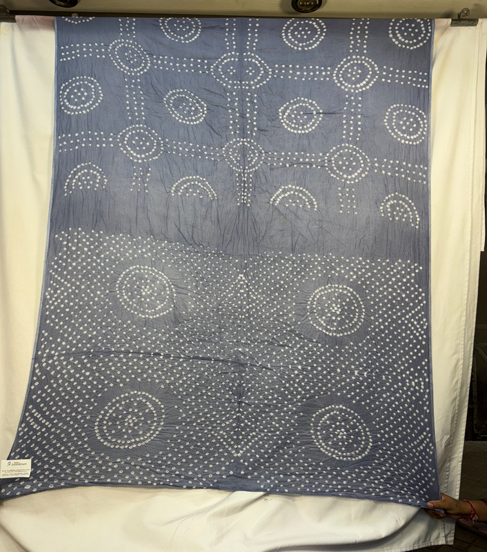 Kala Sanskruti All Over Light Blue – Color Cotton Bandhani Saree – 6.5M with Blouse Piece – Elegant Traditional Wear Saree for Women