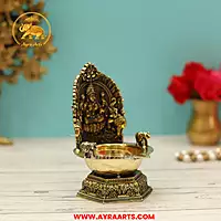 Premium Brass Blessing Lakshmi Deepam - 5 Inch Height