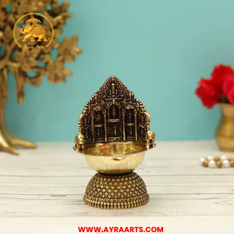 Premium Brass Dhashavatharam Deepam - 4.2 Inch Height