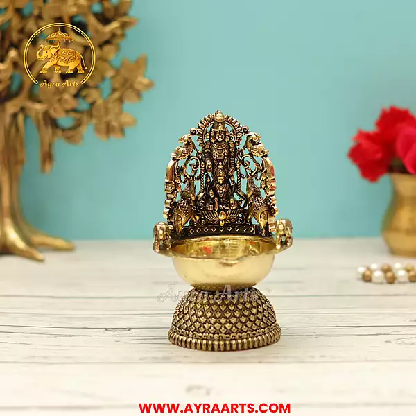 Premium Brass Balaji Lakshmi Deepam - 5 Inch Height