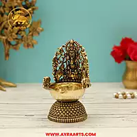 Premium Brass Lakshmi Balaji Deepam - 5 Inch Height