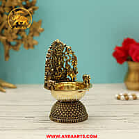 Premium Brass Lakshmi Balaji Deepam - 5 Inch Height