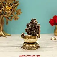 Premium Brass Gaja Lakshmi Deepam - 4.5 Inch Height