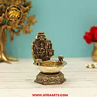 Premium Brass Gaja Lakshmi Deepam - 4.5 Inch Height