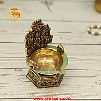 Premium Brass Gaja Lakshmi Deepam - 4.5 Inch Height