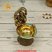 Premium Brass Dhana Lakshmi Deepam - 5 Inch Height
