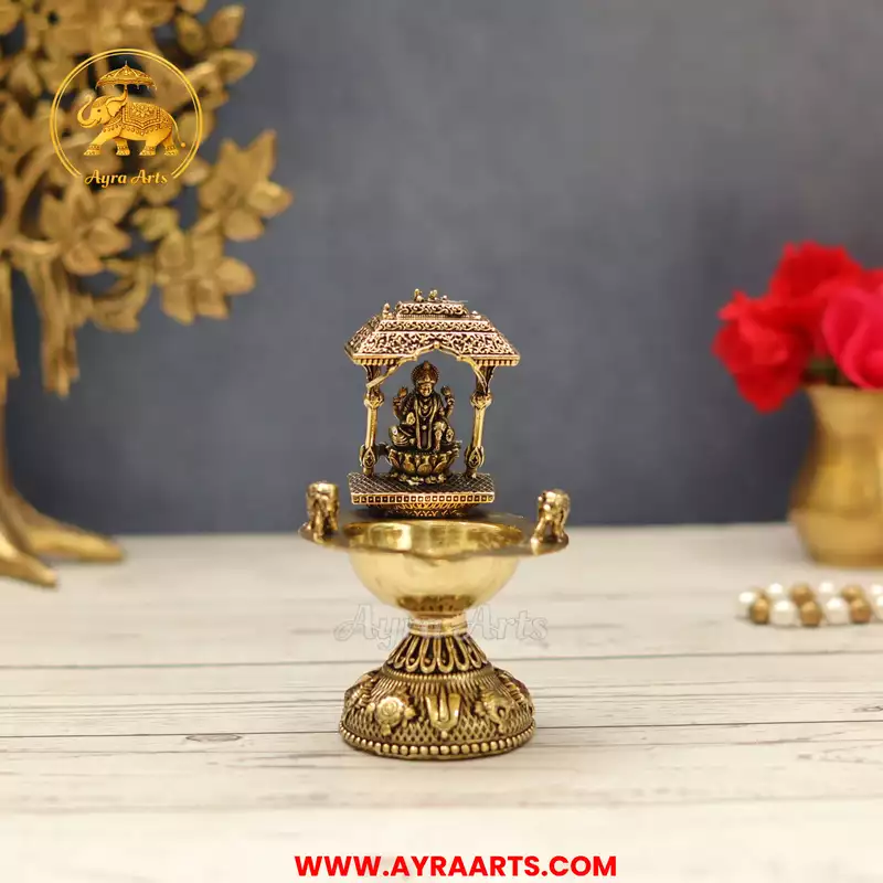 Premium Brass Lakshmi Deepam - 4.5 Inch Height