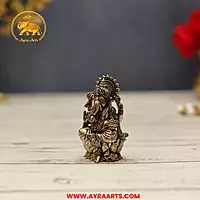 Premium Brass Lord Ganesha Idol sitting on Lotus Ganpati Murti Statue - 3.5 Inch Height