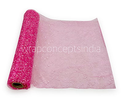 Fuchsia Pink Snow Organza